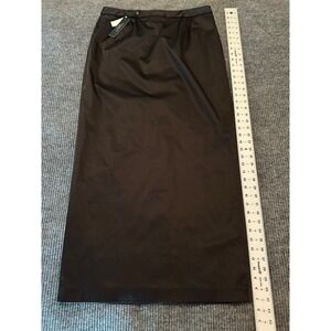 Talbots Duchesse Satin Long Hostess Skirt in Black Sz 12 NWT $179